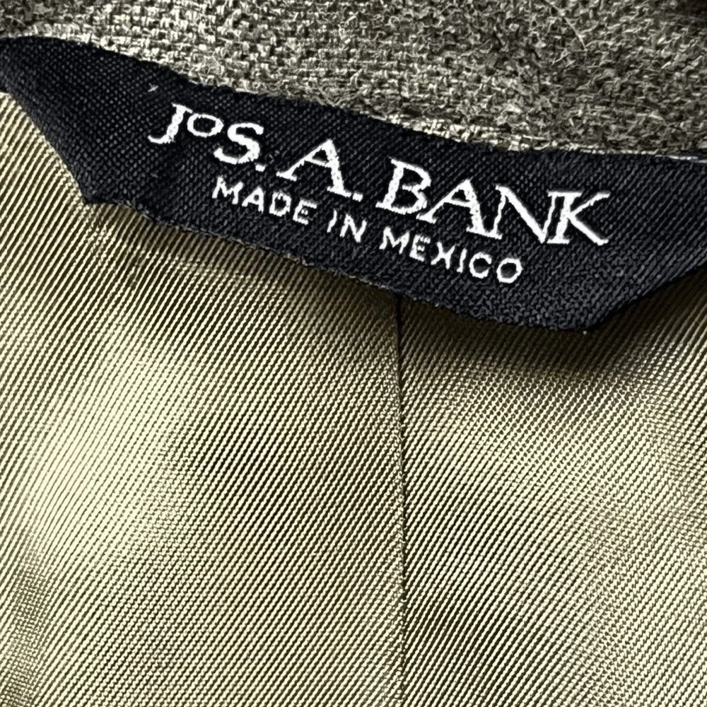 Jos A Bank Jacket Size 41R Tan 2 Button Blazer Plaid Silk Wool‎ Classic Dapper